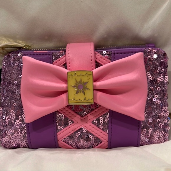 Loungefly Handbags - Loungefly X Disney Rapunzel Sequin Glow in the Dark Wallet Limited Edition NWT